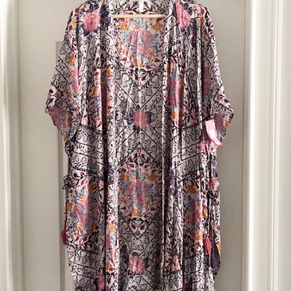 Boho Tassel Duster/Kimono NWT